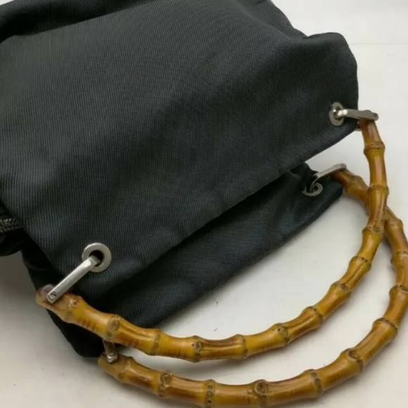 Gucci Bamboo Hand Bag  Black Nylon - Picture 3 of 9